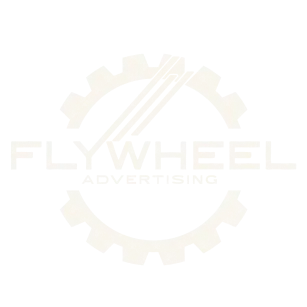flywheel advertising logo offwhite